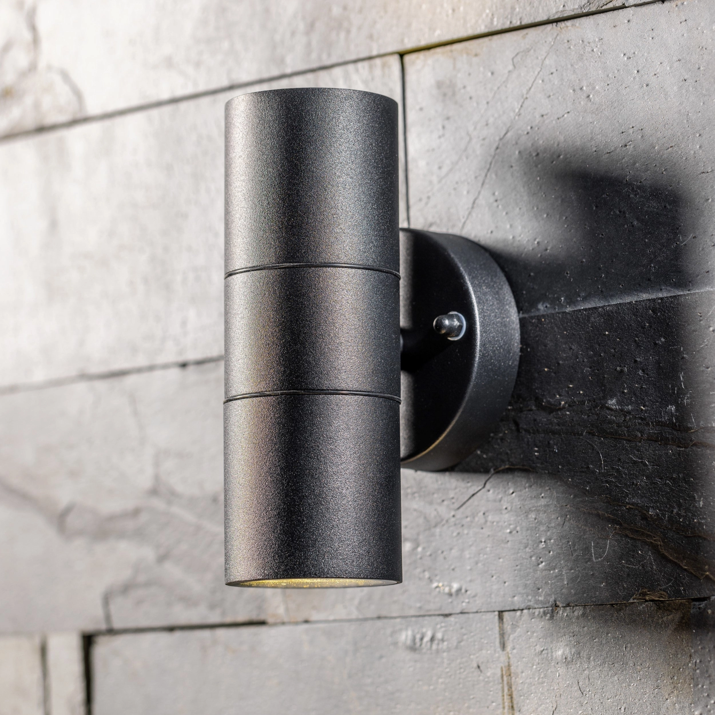 CGC LEON Black Stainless Steel GU10 Up and Down Outdoor Wall Light IP44