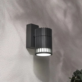 CGC LILLY Anthracite Dark Grey Ribbed GU10 Down Outdoor Wall Light IP65Weatherproof outdoor lighting
