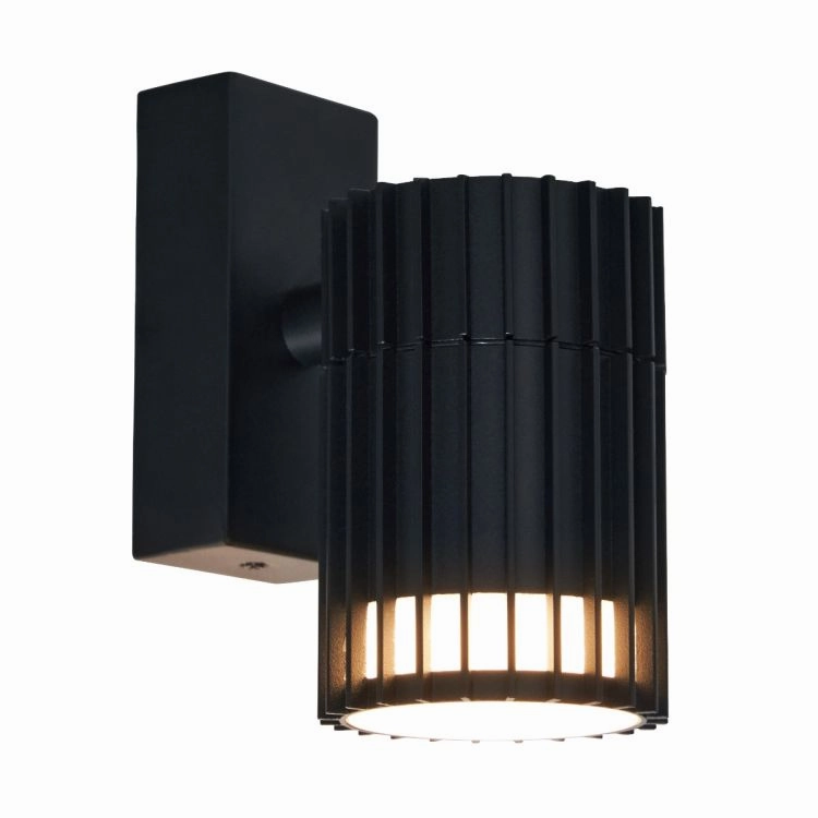 CGC LILLY Black Ribbed Down Outdoor Wall Light IP65