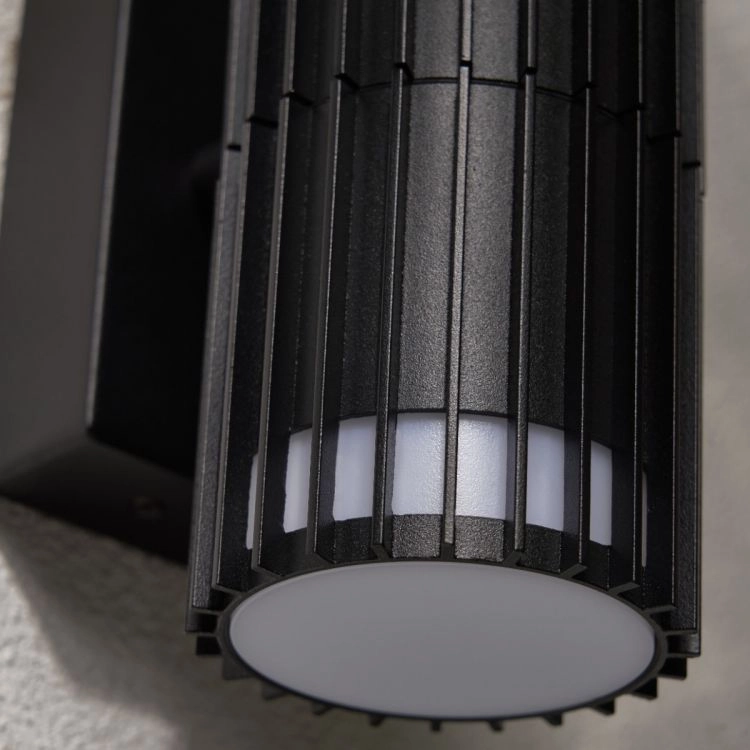 CGC LILLY Black Ribbed Down Outdoor Wall Light IP65