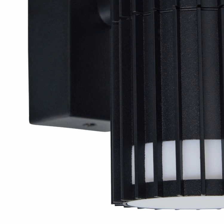 CGC LILLY Black Ribbed Down Outdoor Wall Light IP65