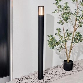 CGC LILLY Black Ribbed GU10 Outdoor Bollard Post Light IP44Weatherproof outdoor lighting