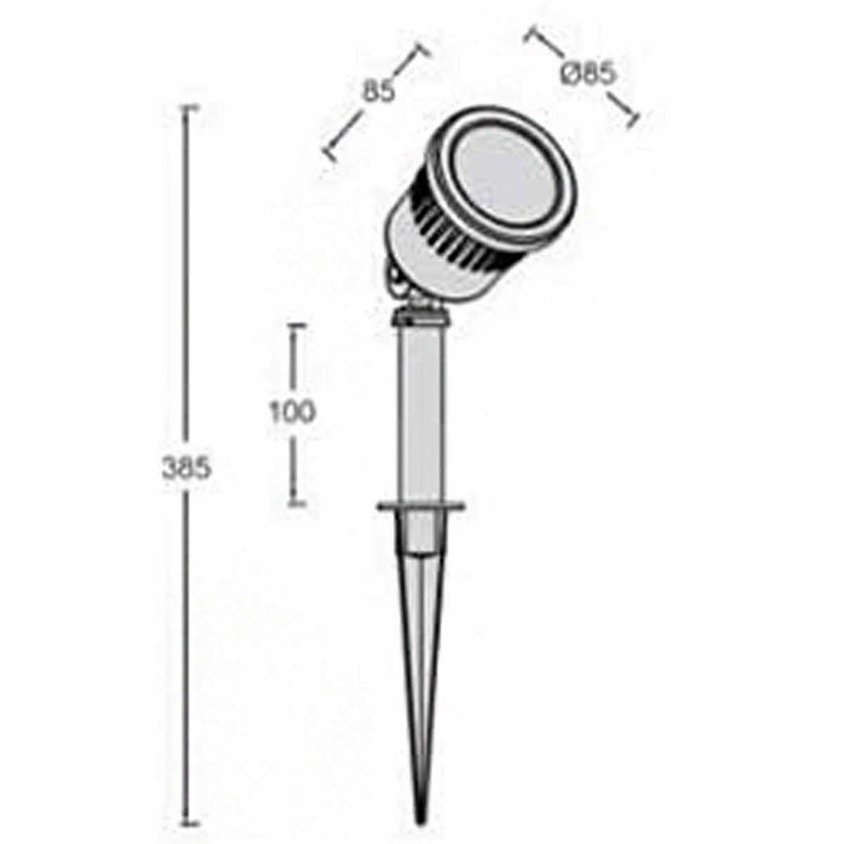 CGC LOGAN Dark Grey Outdoor Garden Spike LED Light