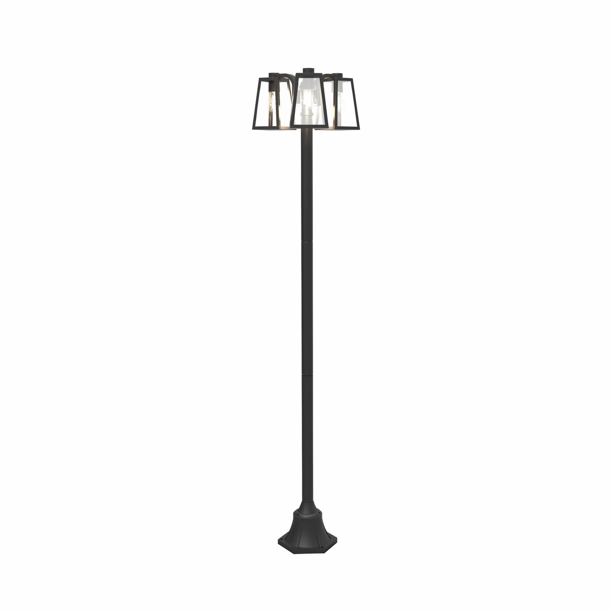 CGC LOUIE Black Modern Outdoor Lantern Tall Three Head Post Light 1.9mWeatherproof outdoor lighting