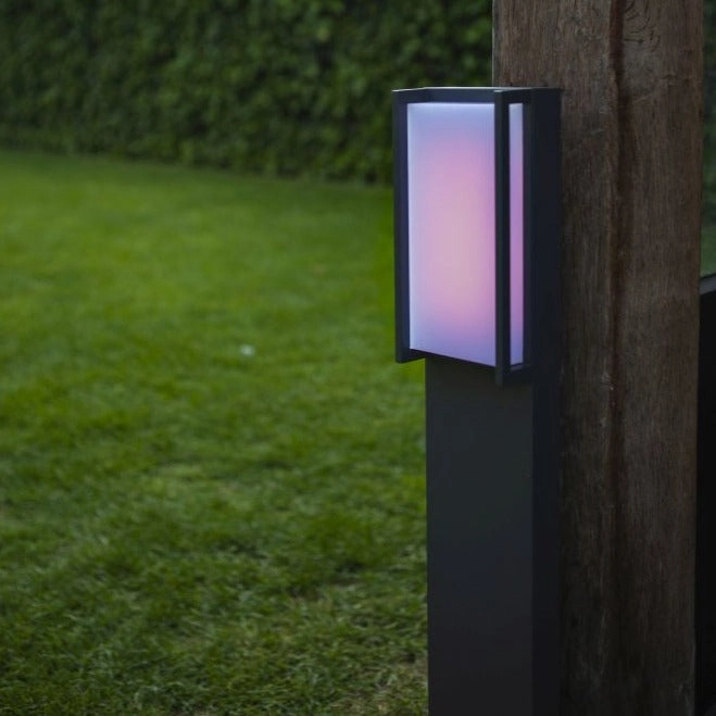 CGC MARLA Dark Grey RGB Rectangular LED Post Light