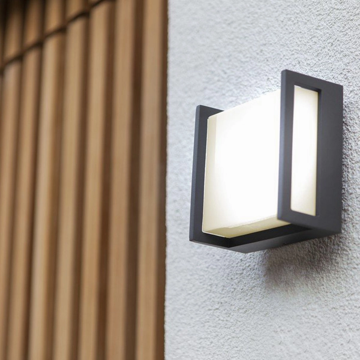 CGC MARLA Dark Grey Square LED Wall LightOutdoor wall sconces with motion sensor