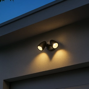 CGC MARTHA II Black Double Floodlight LED OutdoorWeatherproof outdoor lighting