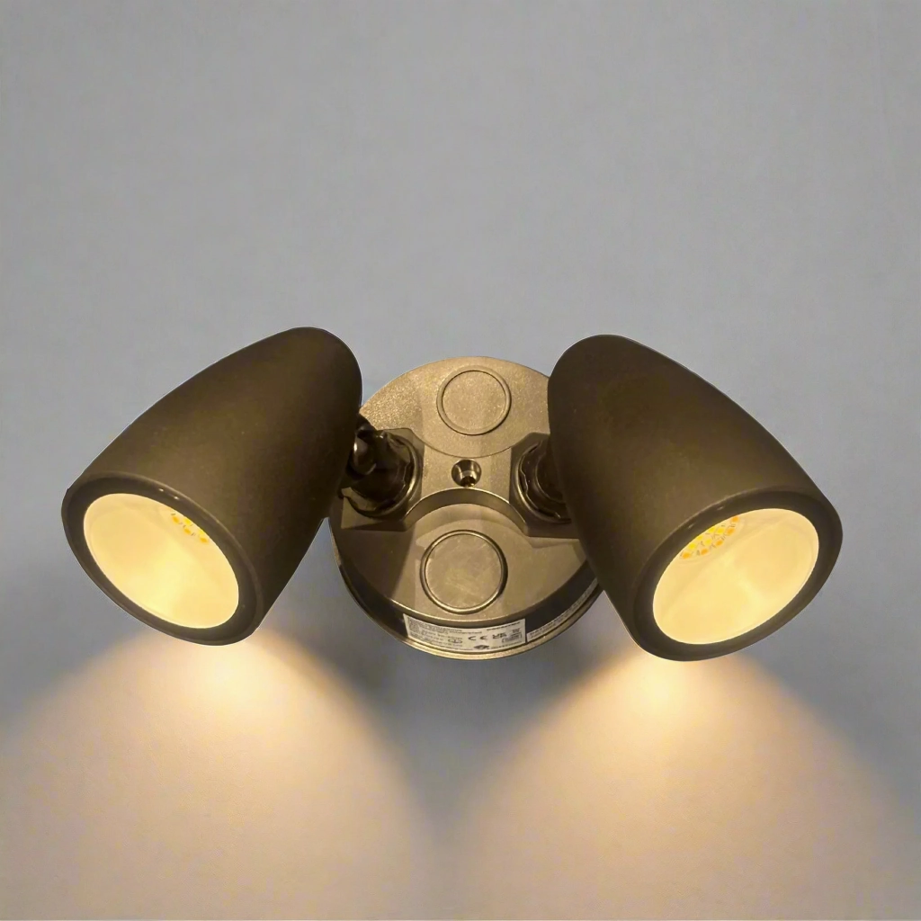 CGC MARTHA II Black Double Floodlight LED Outdoor