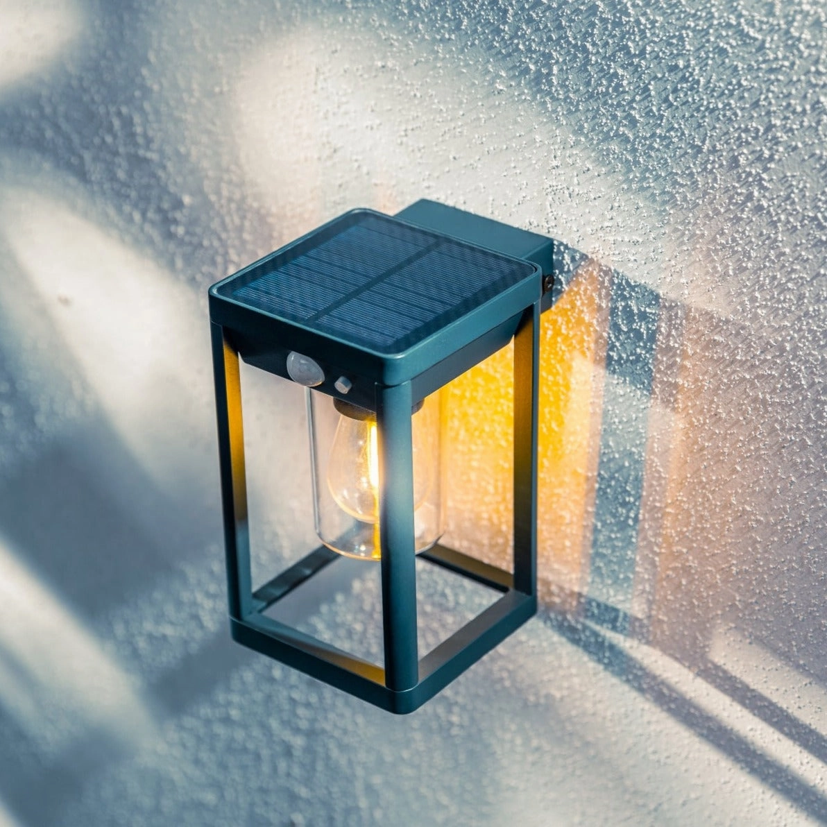 CGC MASE Anthracite Grey Solar Outdoor Wall Light Lantern Motion Sensor IP54