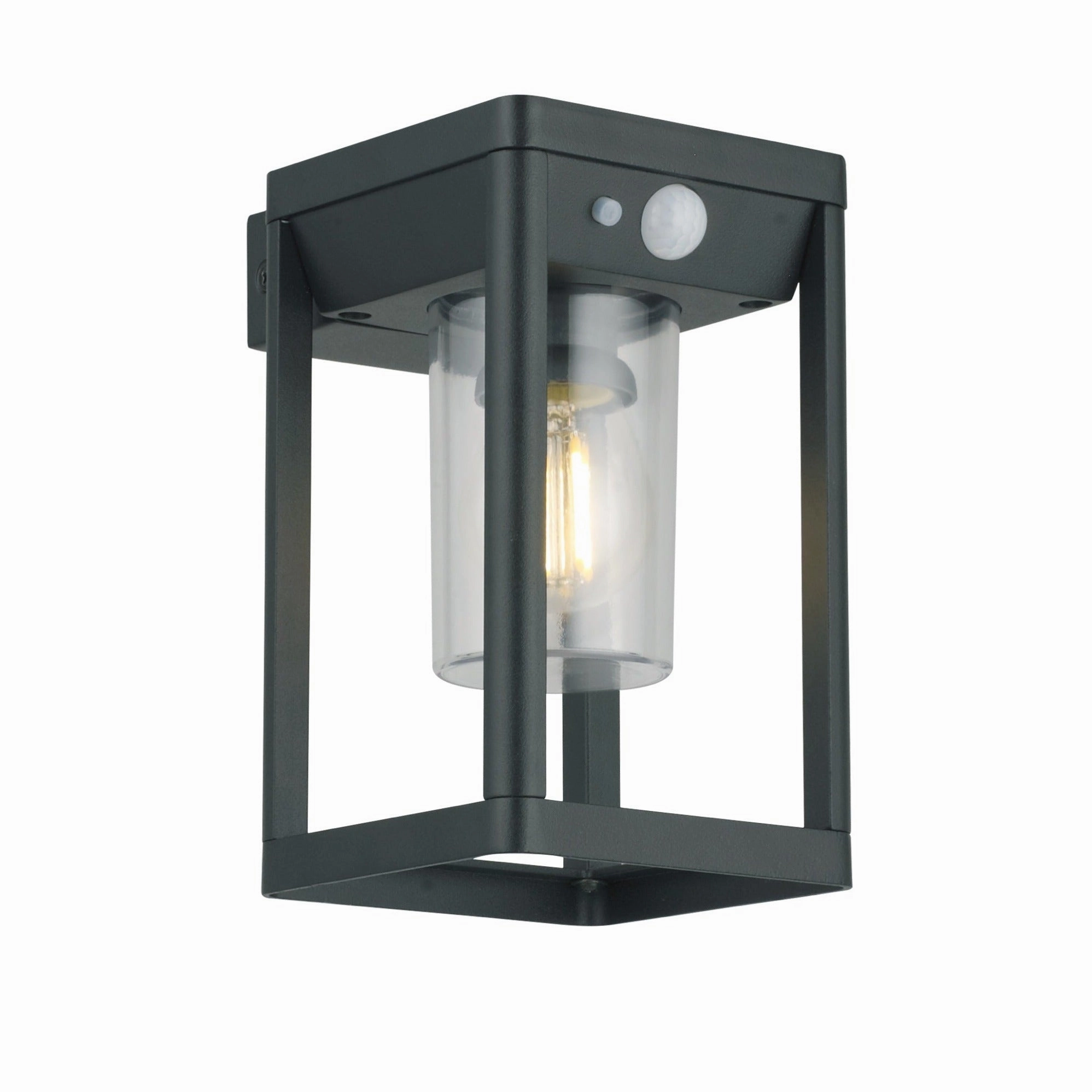 CGC MASE Anthracite Grey Solar Outdoor Wall Light Lantern Motion Sensor IP54