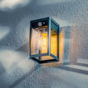 CGC MASE Anthracite Grey Solar Outdoor Wall Light Lantern Motion Sensor IP54Outdoor wall sconces with motion sensor