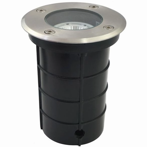 CGC MEADOW Four Round Large With Bulbs Stainless Steel Inground Or Decking Lights