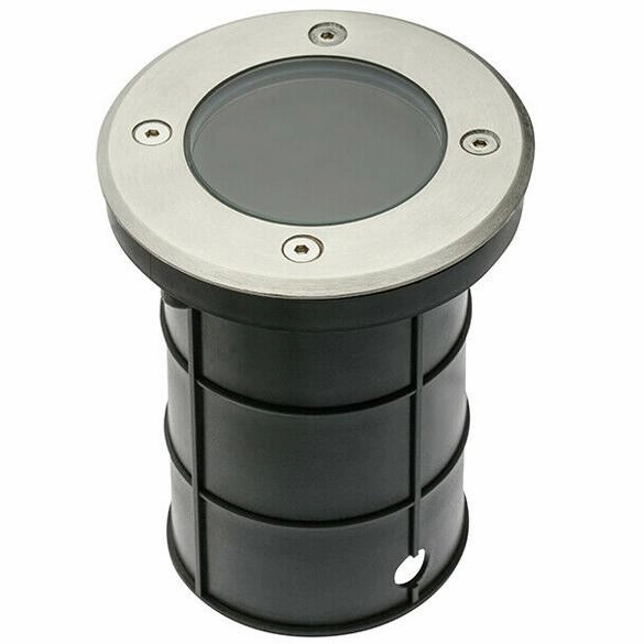 CGC MEADOW Four Round Large With Bulbs Stainless Steel Inground Or Decking Lights