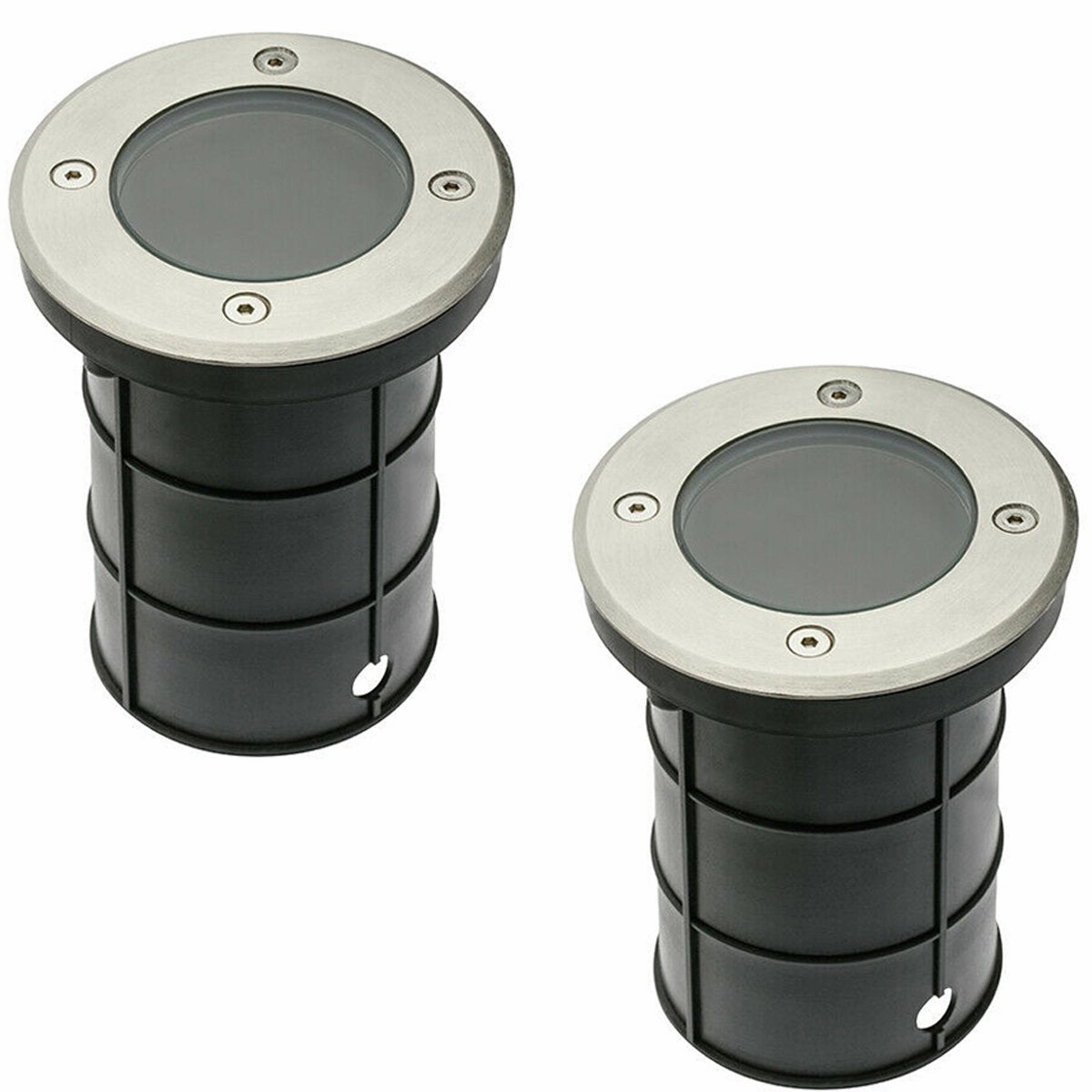 CGC MEADOW Two Round Large Stainless Steel Inground Or Decking Lights