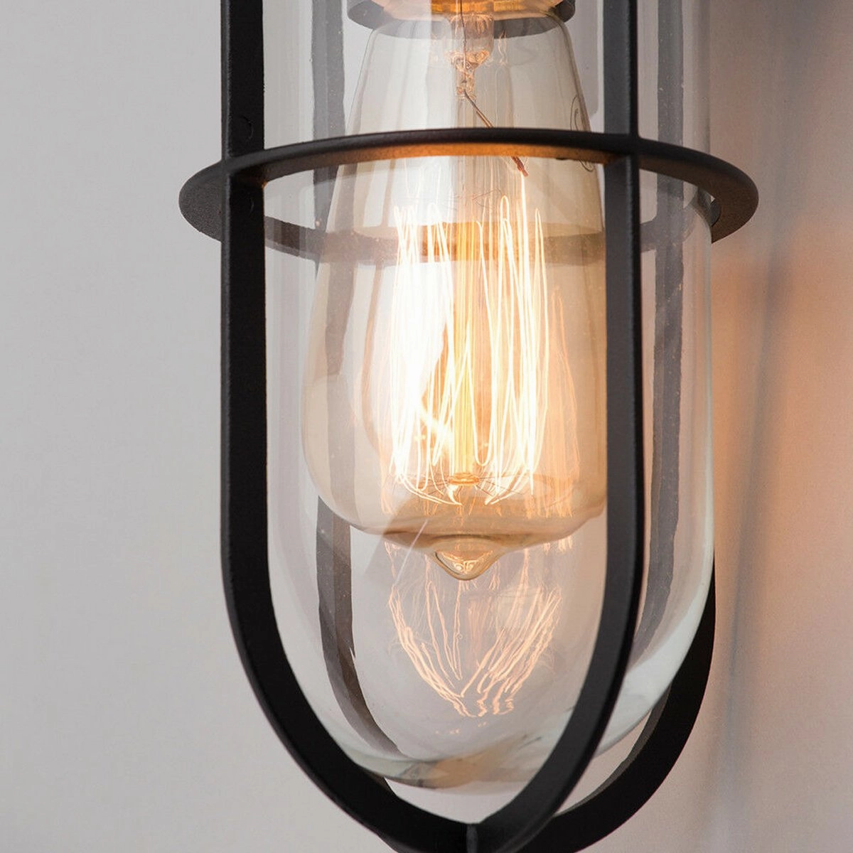 CGC MELODY Black Cage Curved Neck Outdoor Drop Light