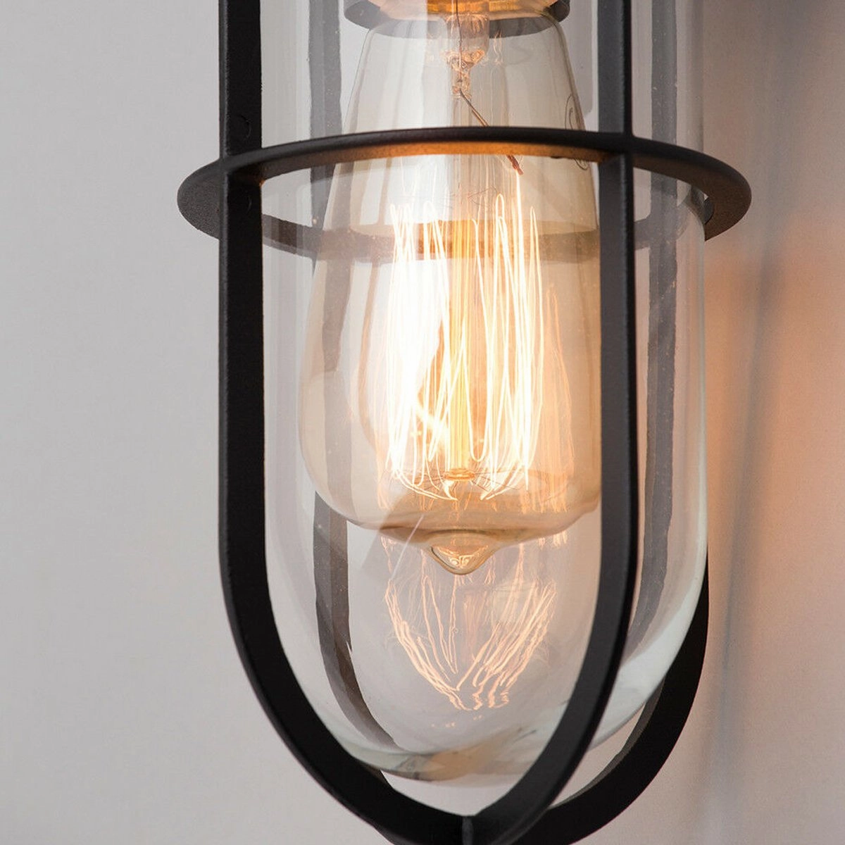 CGC MELODY Black Cage Curved Neck Outdoor Drop Light