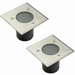 CGC MYAH Two Square Small Stainless Steel Inground Or Decking LightsWeatherproof outdoor lighting