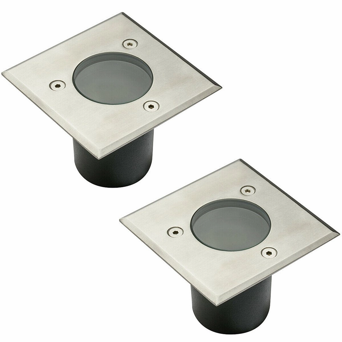 CGC MYAH Two Square Small Stainless Steel Inground Or Decking LightsWeatherproof outdoor lighting