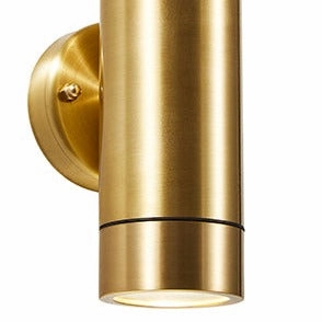 CGC NOAH Brass GU10 Double Up and Down Outdoor Wall Light Spotlight IP54