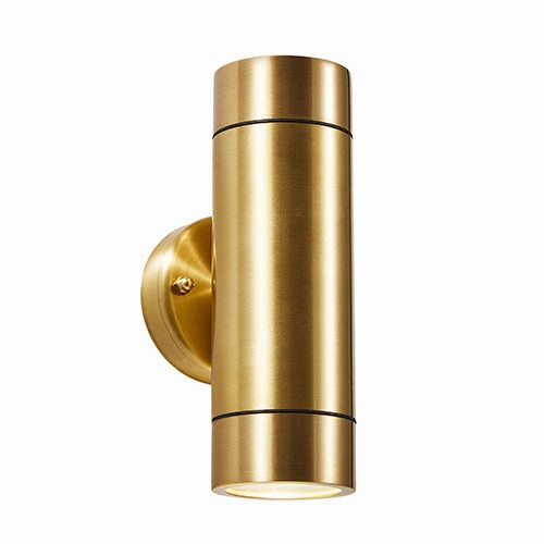 CGC NOAH Brass GU10 Double Up and Down Outdoor Wall Light Spotlight IP54