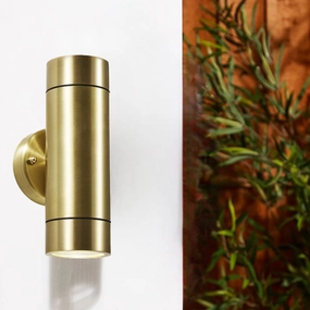 CGC NOAH Brass GU10 Double Up and Down Outdoor Wall Light Spotlight IP54Outdoor wall sconces with motion sensor