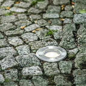 CGC NOLA Round Small Single Stainless Steel Inground Or Decking LightsWeatherproof outdoor lighting