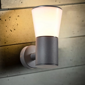 CGC OTIS Anthracite Dark Grey Outdoor Wall Light Lantern Opal Diffuser E27 IP44Weatherproof outdoor lighting