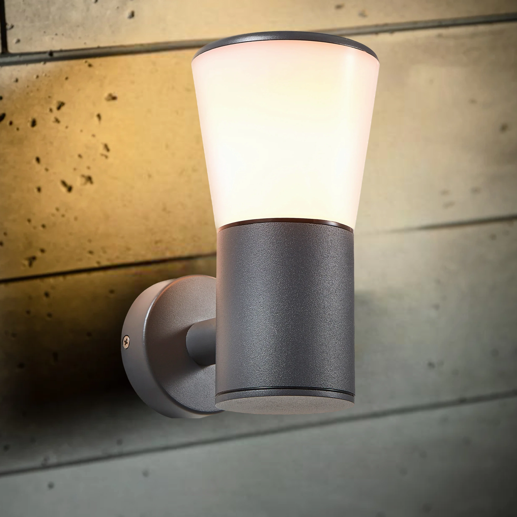 CGC OTIS Anthracite Dark Grey Outdoor Wall Light Lantern Opal Diffuser E27 IP44Weatherproof outdoor lighting
