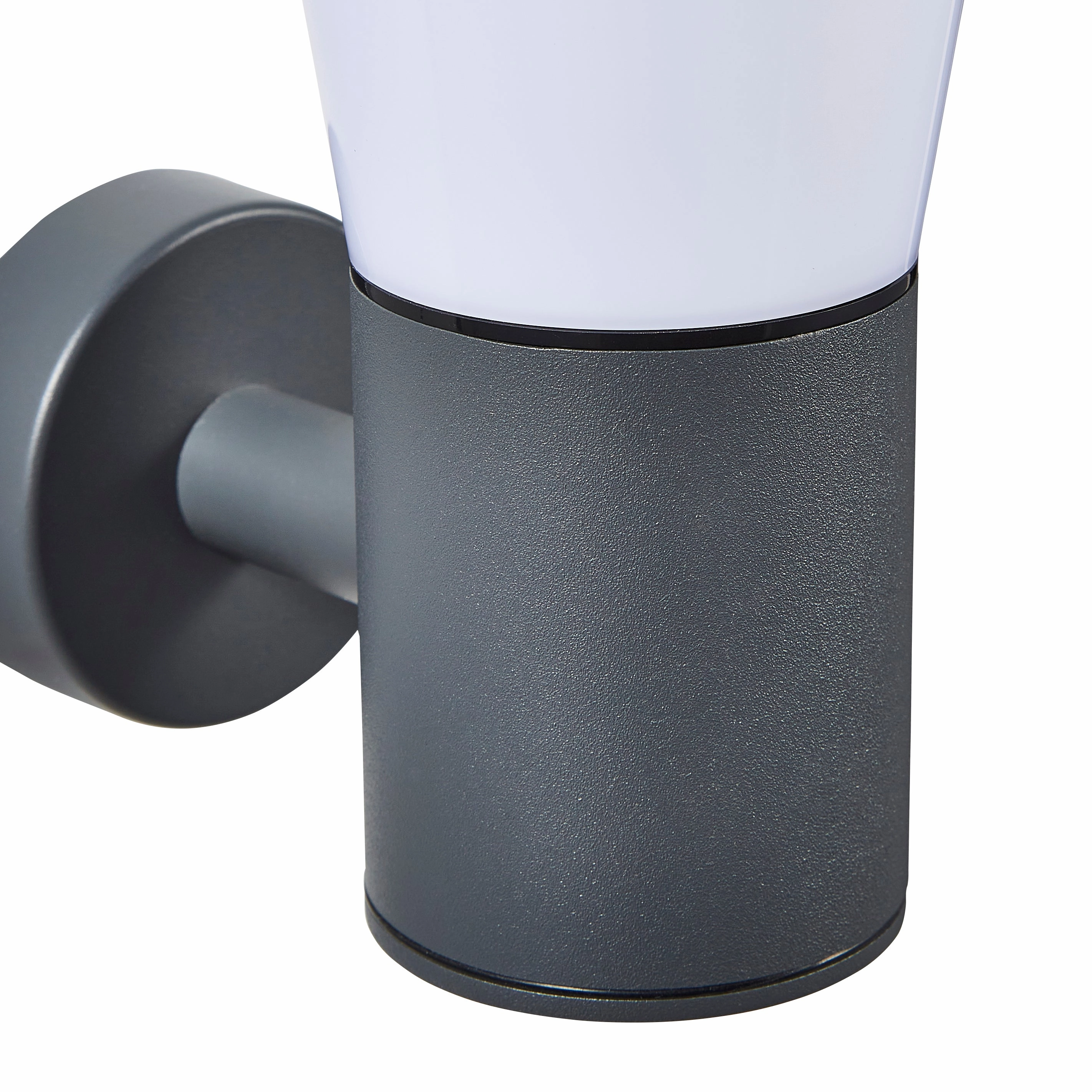 CGC OTIS Anthracite Dark Grey Outdoor Wall Light Lantern Opal Diffuser E27 IP44
