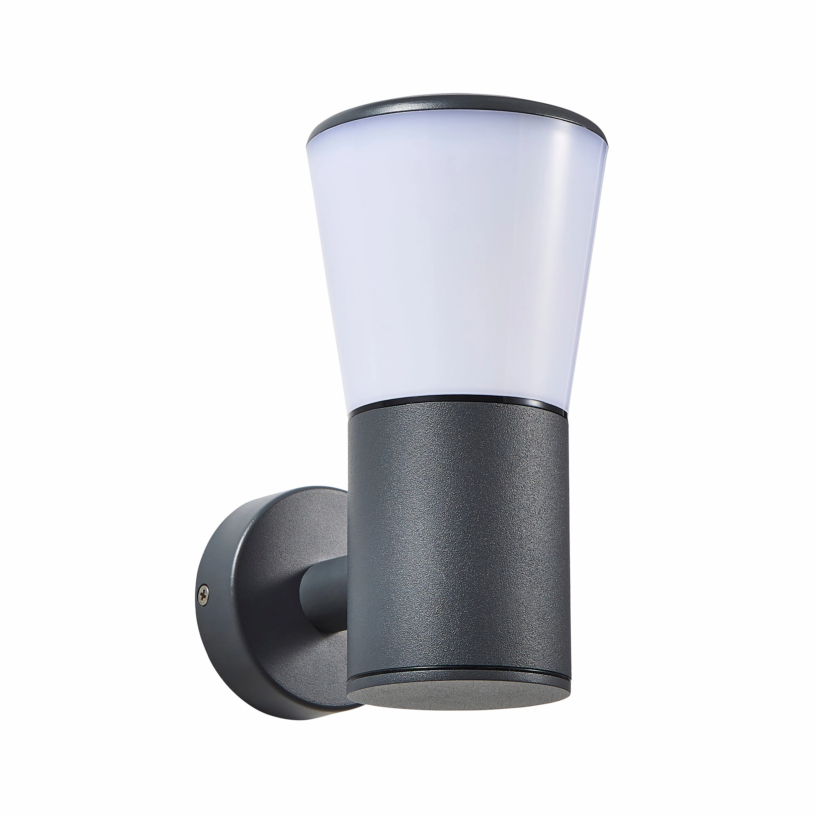 CGC OTIS Anthracite Dark Grey Outdoor Wall Light Lantern Opal Diffuser E27 IP44