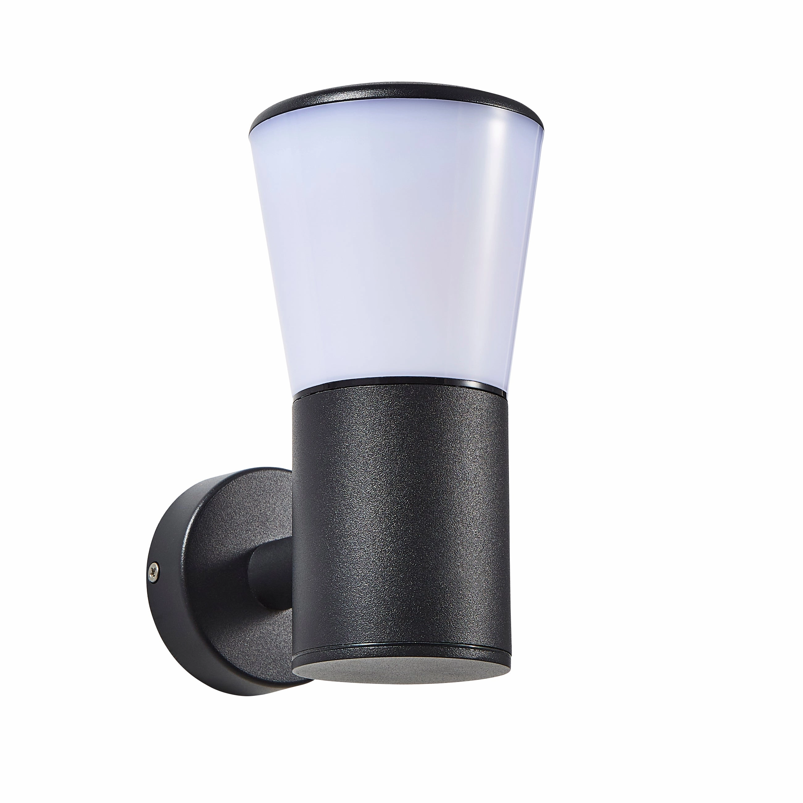 CGC OTIS Black Outdoor Wall Light Lantern Opal Diffuser