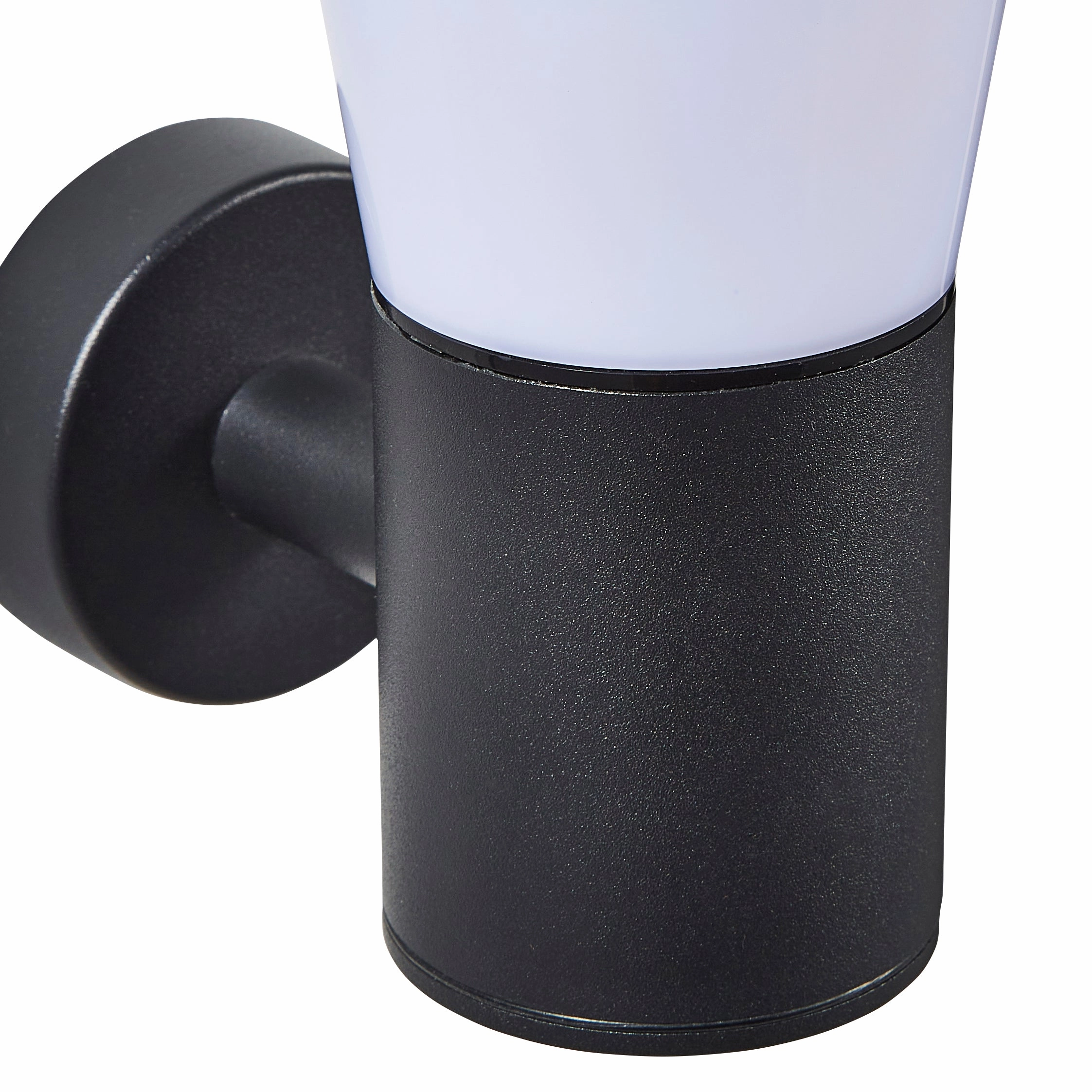 CGC OTIS Black Outdoor Wall Light Lantern Opal Diffuser
