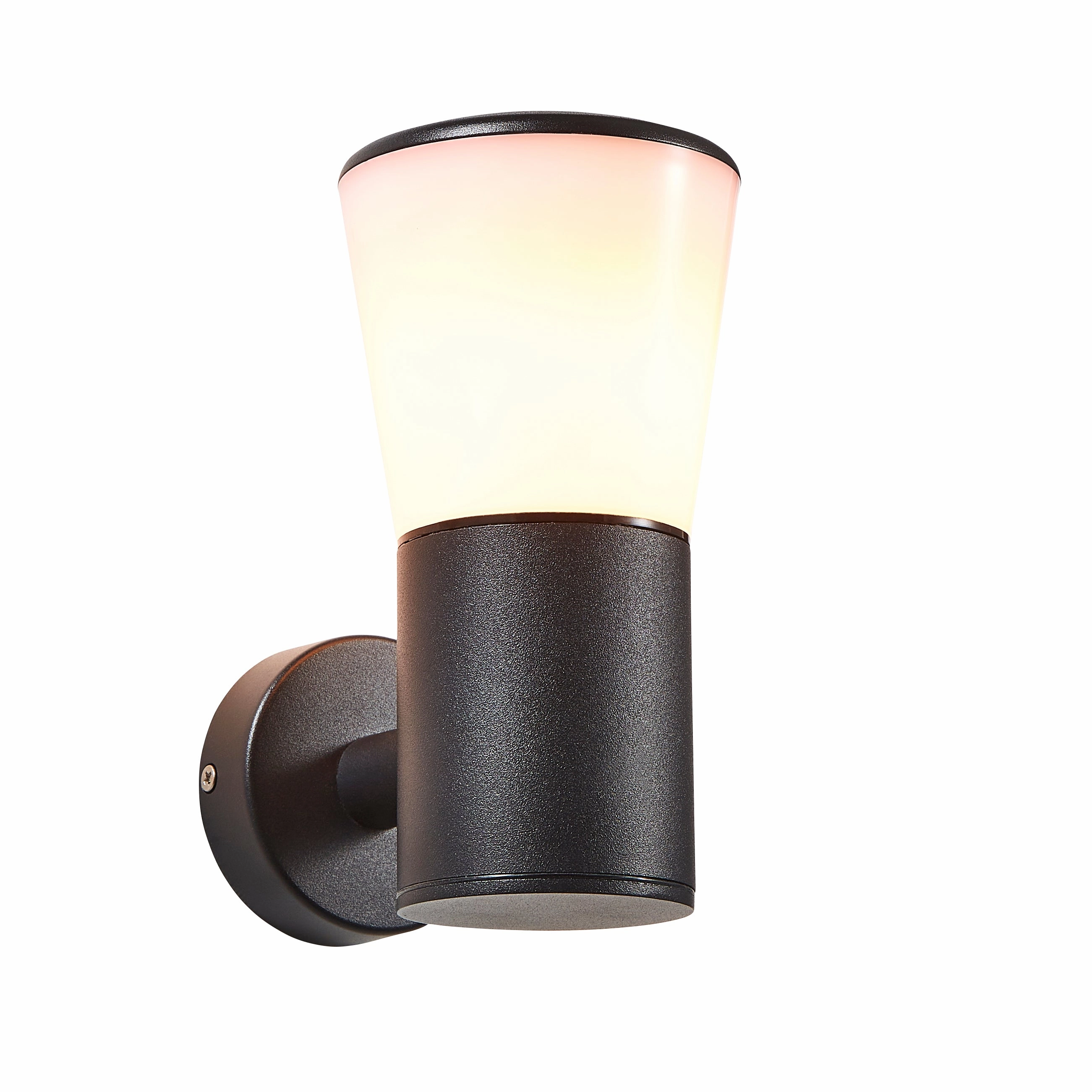 CGC OTIS Black Outdoor Wall Light Lantern Opal Diffuser