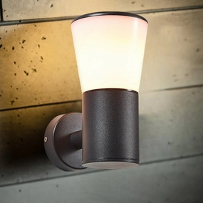 CGC OTIS Black Outdoor Wall Light Lantern Opal DiffuserWeatherproof outdoor lighting