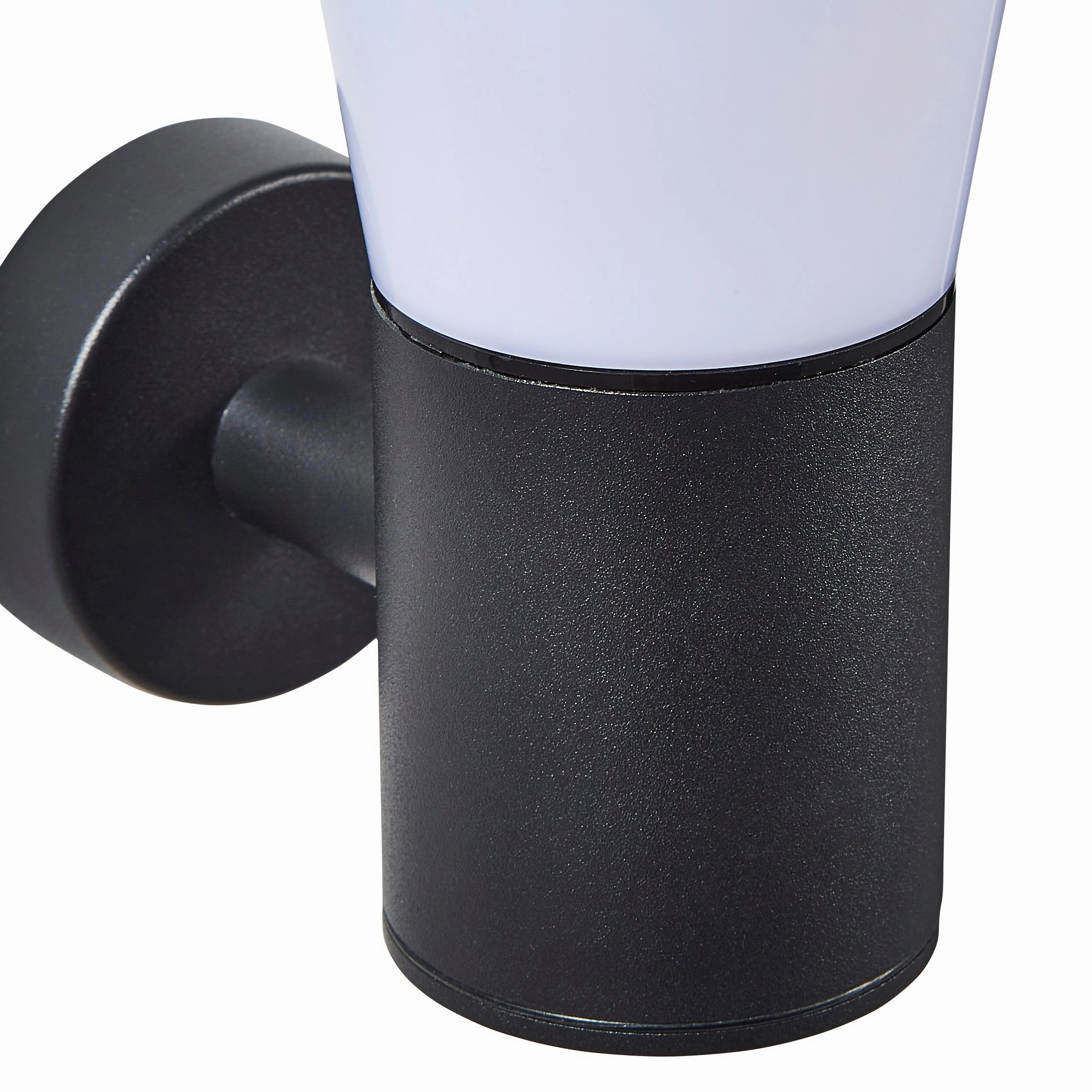 CGC OTIS Black Outdoor Wall Light Lantern Opal Diffuser