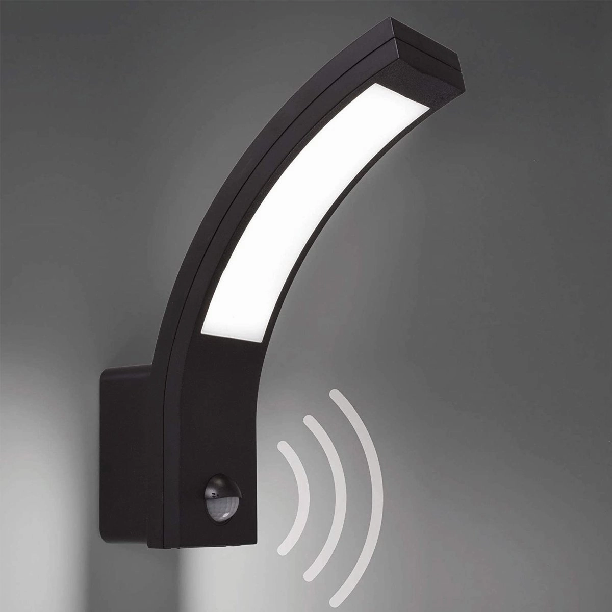 CGC PARIS Grey LED Curved Outdoor Wall Light With Motion SensorOutdoor wall sconces with motion sensor
