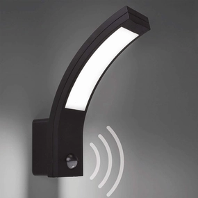 CGC PARIS Grey LED Curved Outdoor Wall Light With Motion SensorWeatherproof outdoor lighting