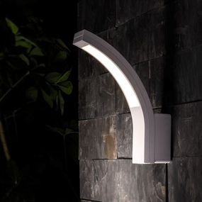 CGC PARIS White LED Curved Outdoor Wall LightWeatherproof outdoor lighting
