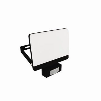 CGC PARRY 30W LED PIR Motion Sensor Floodlight Black Body with Full Front White Opal Diffuser 2700lm 4000k