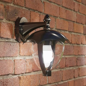 CGC POPPY Black Curved Coach Lantern Down LightWeatherproof outdoor lighting