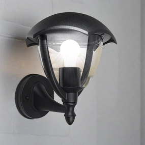 CGC POPPY Black Curved Coach Lantern Up LightWeatherproof outdoor lighting