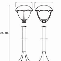 CGC POPPY Black Curved Post Bollard Coach Lantern Outdoor Garden Light