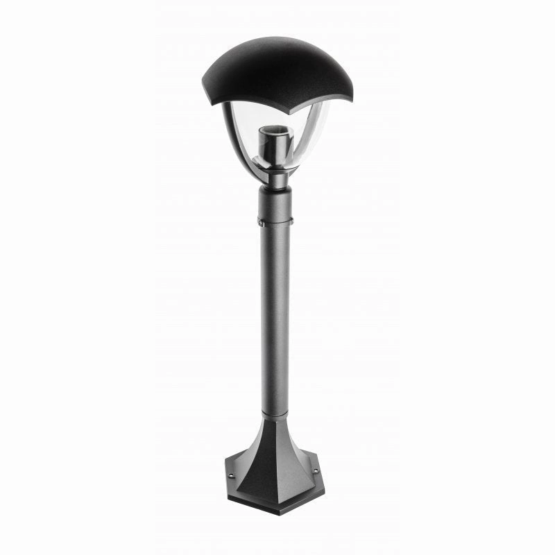 CGC POPPY Black Curved Post Bollard Coach Lantern Outdoor Garden Light