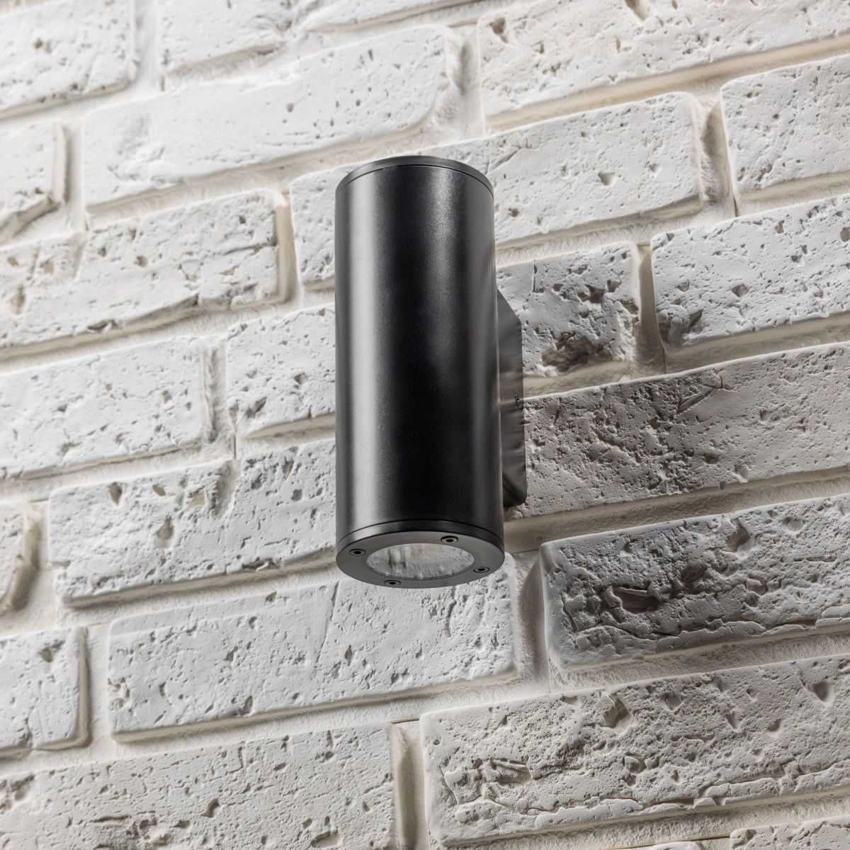 CGC SHERRI Black Cylinder Outdoor Up and Down Wall Light
