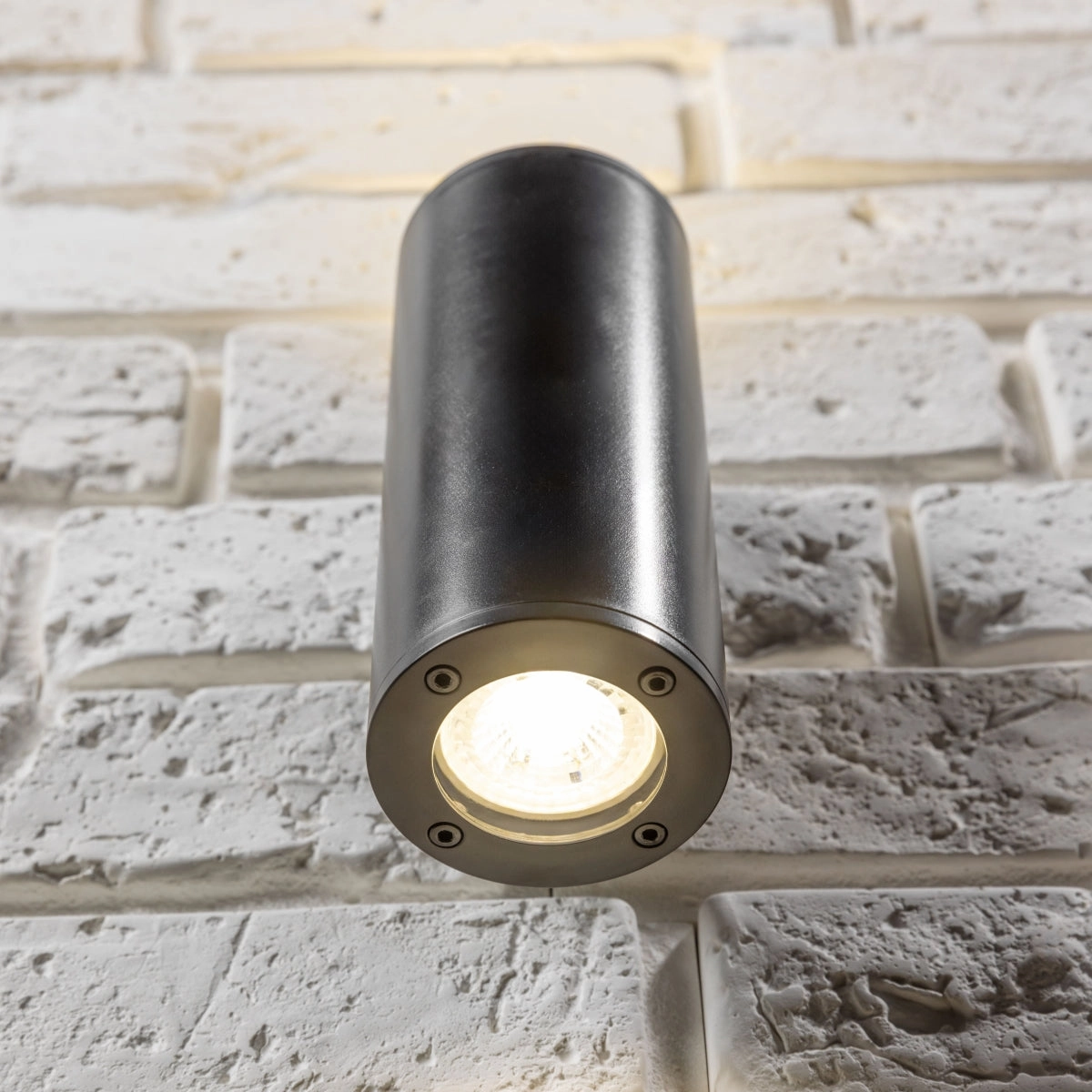 CGC SHERRI Black Cylinder Outdoor Up and Down Wall Light
