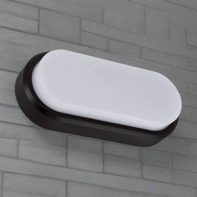CGC SONNY Black Opal Oval Outdoor Wall Light Bulkhead 18WWeatherproof outdoor lighting