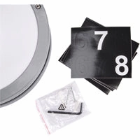 CGC STAX Round Grey LED Outdoor Wall Light Bulkhead with House Number Pack