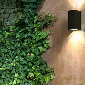 CGC TIAGO Black Rectangle Double SpotlightsWeatherproof outdoor lighting