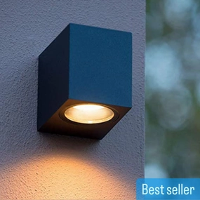 CGC TIAGO Black Small Rectangular Single SpotlightWeatherproof outdoor lighting
