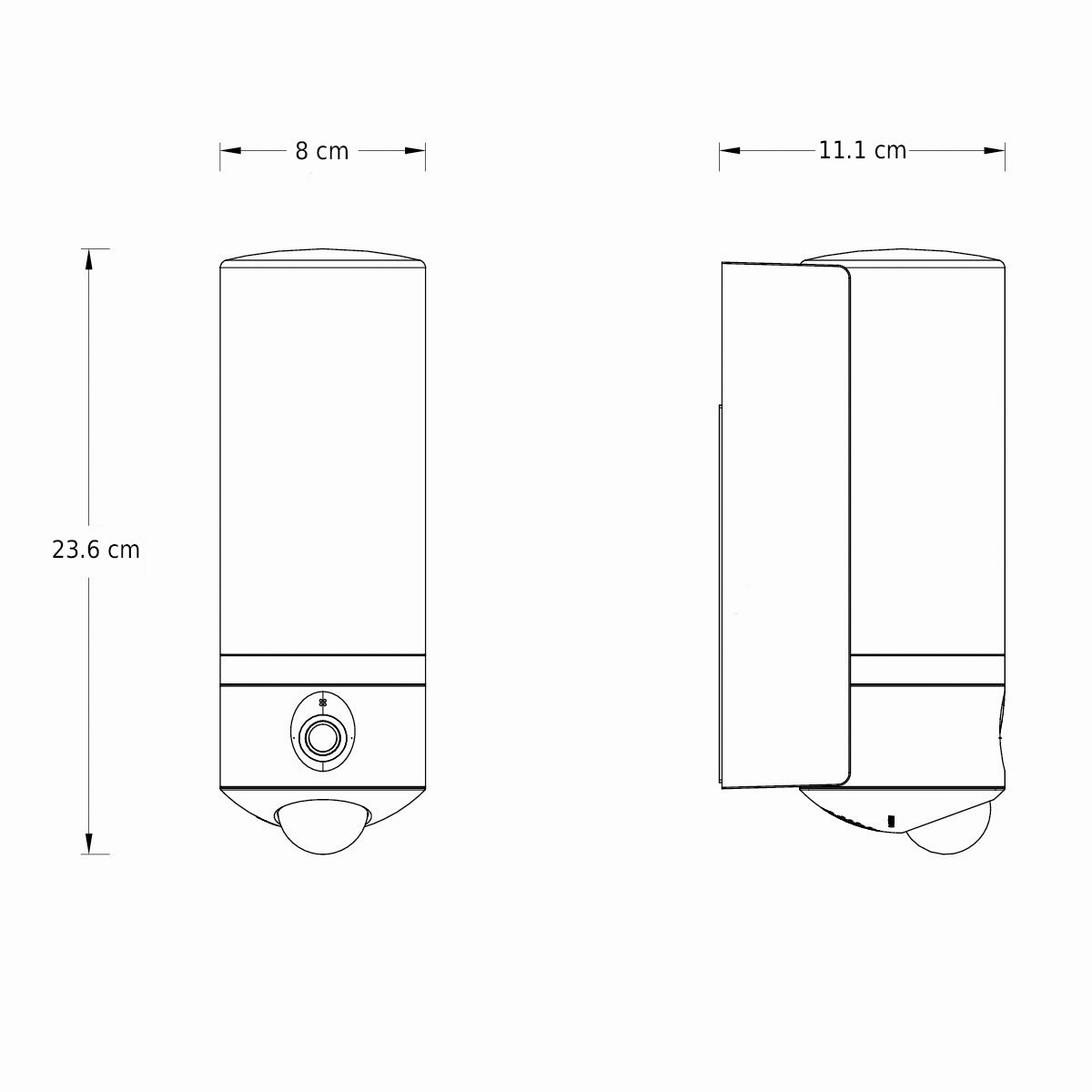 CGC VANESSA Dark Grey Cylindrical Camera & LED Wall Light With App Control